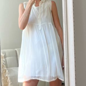 Ivory Silk Mini Dress